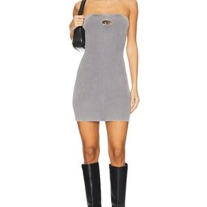 Diesel Charcoal Ribbed Mini Dress